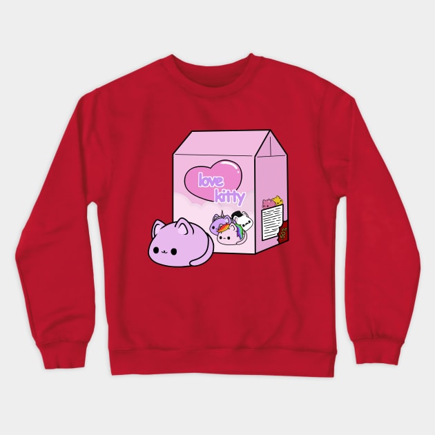 love kitty-pink cat doll Crewneck Sweatshirt by LillyTheChibi
